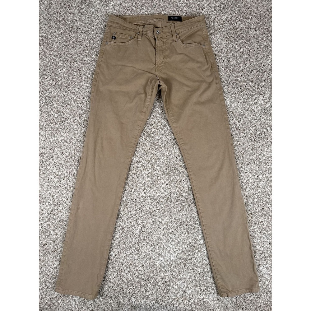 AG Adriano Goldschmied Pants Mens 31x34 Tellus Modern Slim Khaki Tan Stretch